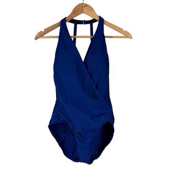 Miraclesuit NWOT Rock Solid Wrapsody One Piece Swimsuit Azul Blue Size 8 - Picture 3 of 12